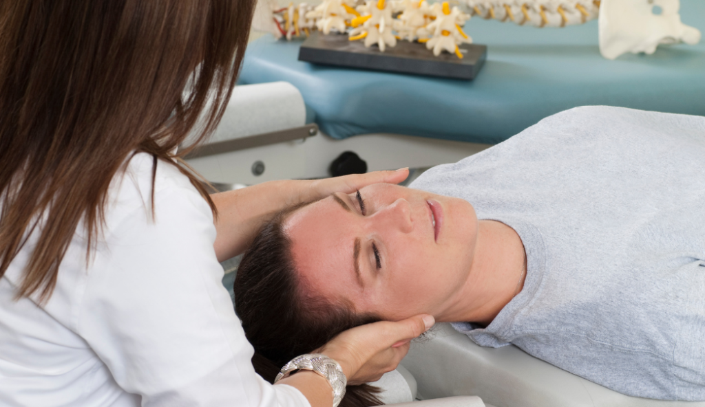 Whiplash treatment at chiropractor's office