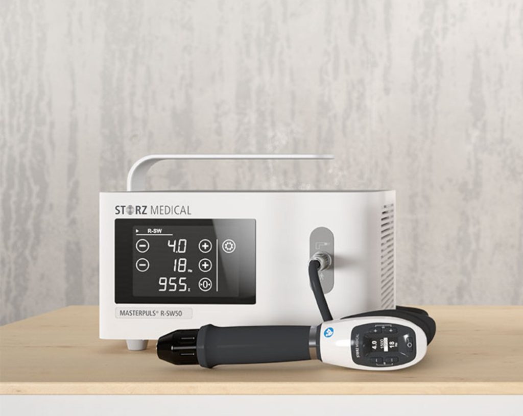 Storz Medical Masterpuls R-SW50 radial shockwave therapy unit at Nobility Chiropractic near Perth, Ontario
